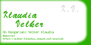 klaudia velker business card